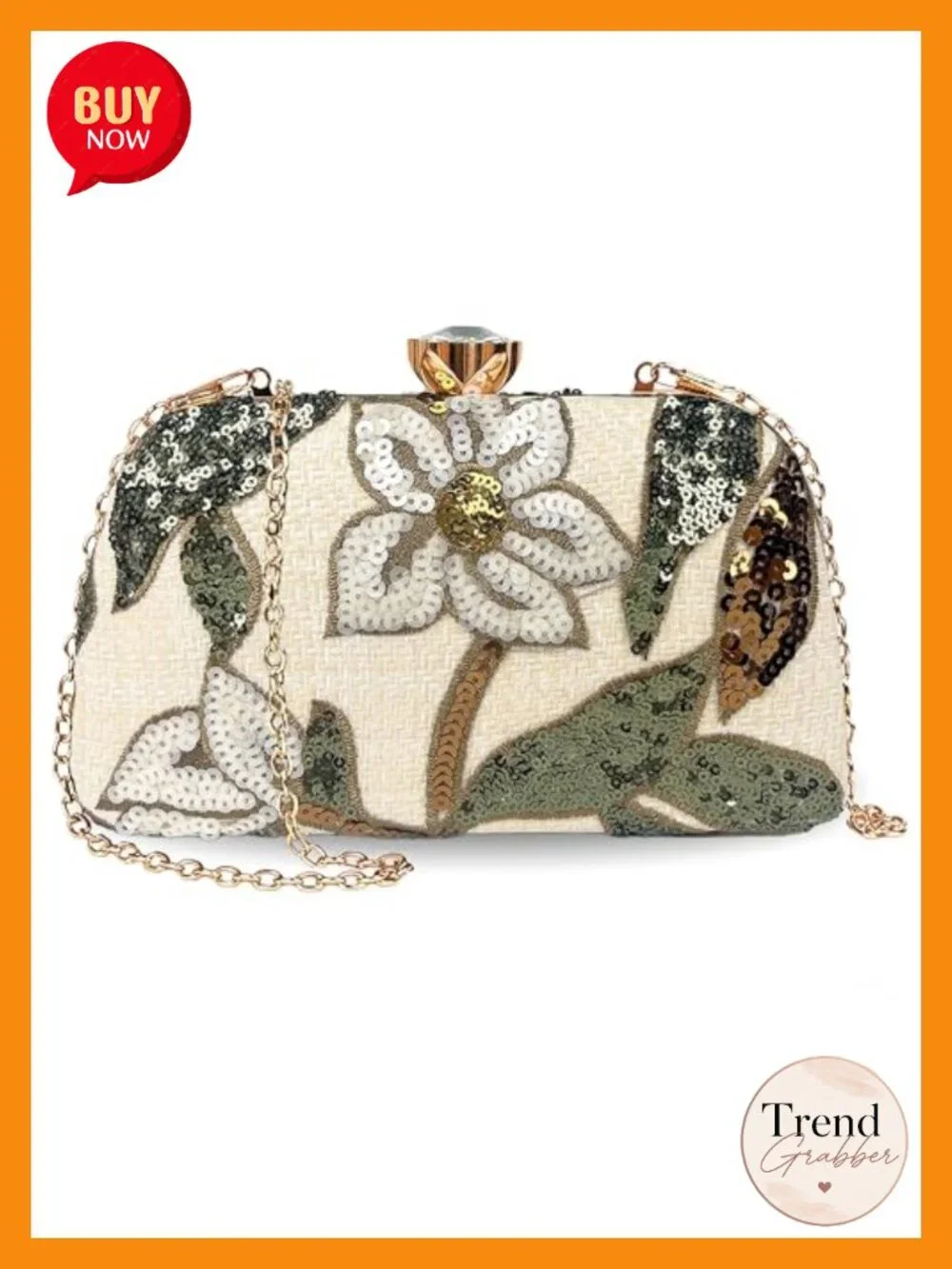 Embroidered Beaded Clutch Sequin Purse Evening Party Floral